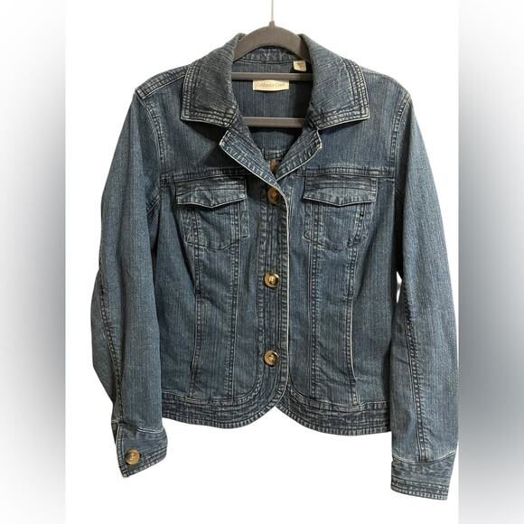 Coldwater Creek Denim Jacket Womens size 6 Classic Spring Minimalist Pockets - Picture 1 of 11